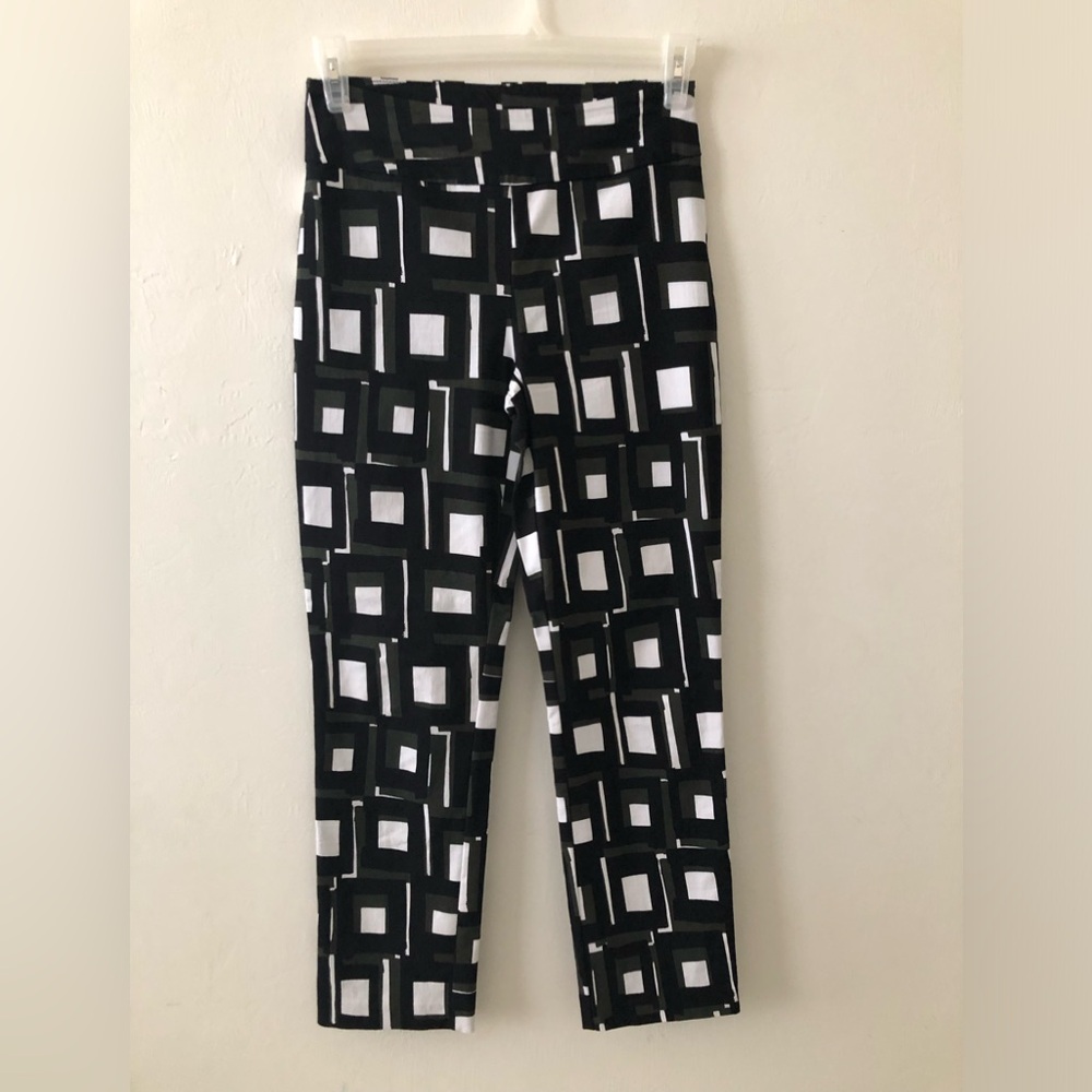 JOSEPH RIBKOFF Womens Comfort Stretch Pull On Pants Size 8 Geometric Print